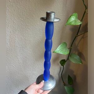 Blue and Silver Candle Holder